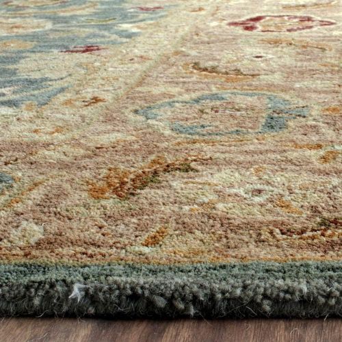  Safavieh Antiquities Collection Handmade Traditional Oriental Teal Blue and Taupe Wool Area Rug (6 x 9)