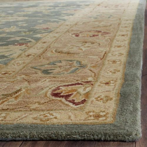  Safavieh Antiquities Collection Handmade Traditional Oriental Teal Blue and Taupe Wool Area Rug (6 x 9)