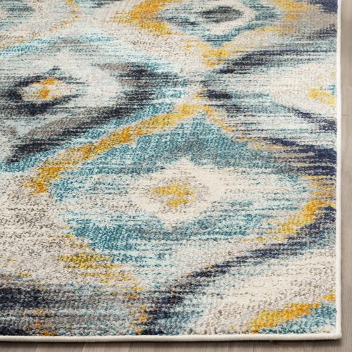  Safavieh Monaco Collection MNC242F Modern Geometric Ogee Watercolor Multicolored Distressed Area Rug (4 x 57)