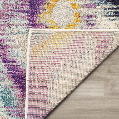  Safavieh Monaco Collection MNC242F Modern Geometric Ogee Watercolor Multicolored Distressed Area Rug (4 x 57)