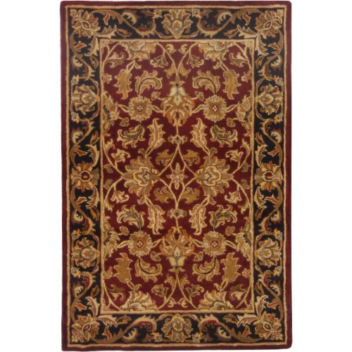  Safavieh Heritage Collection HG628D Handcrafted Traditional Oriental Red and Ivory Wool Area Rug (5 x 8)