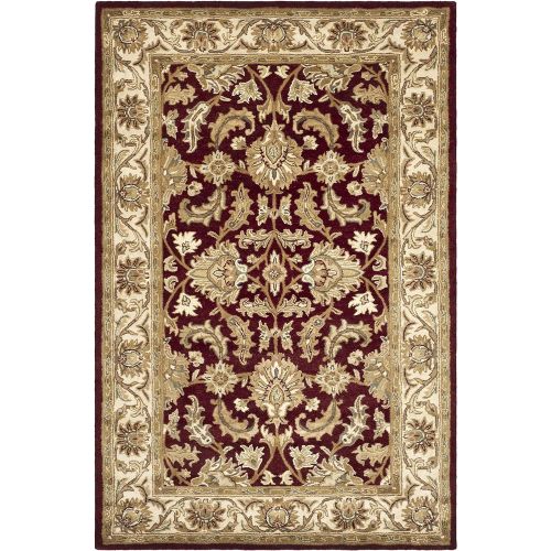  Safavieh Heritage Collection HG628D Handcrafted Traditional Oriental Red and Ivory Wool Area Rug (5 x 8)