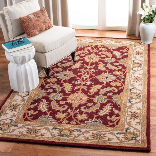  Safavieh Heritage Collection HG628D Handcrafted Traditional Oriental Red and Ivory Wool Area Rug (5 x 8)