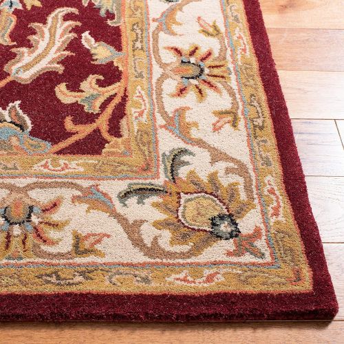  Safavieh Heritage Collection HG628D Handcrafted Traditional Oriental Red and Ivory Wool Area Rug (5 x 8)