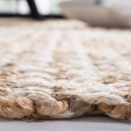  Safavieh Natural Fiber Collection NF734A Hand Woven Natural and Ivory Jute Runner (23 x 7)