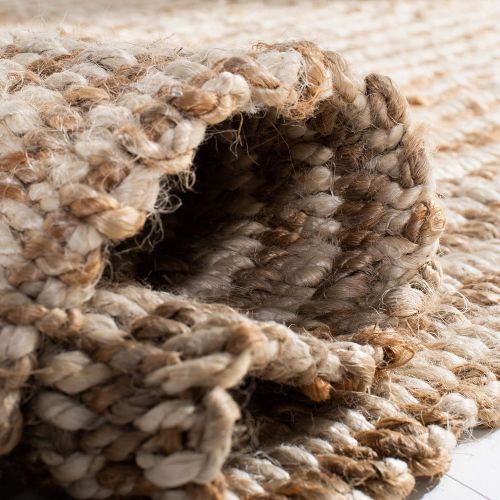  Safavieh Natural Fiber Collection NF734A Hand Woven Natural and Ivory Jute Runner (23 x 7)