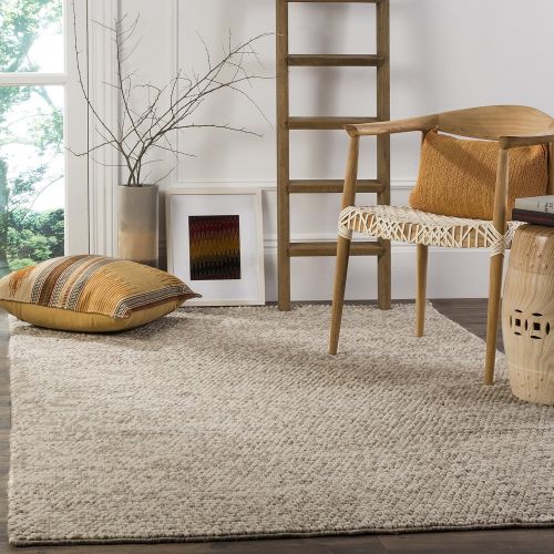  Safavieh Natura Collection NAT620B Hand-Woven Beige Wool Area Rug (3 x 5)