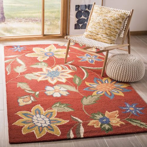  Safavieh Blossom Collection BLM673A Handmade Rust and Multi Premium Wool Area Rug (89 x 12)