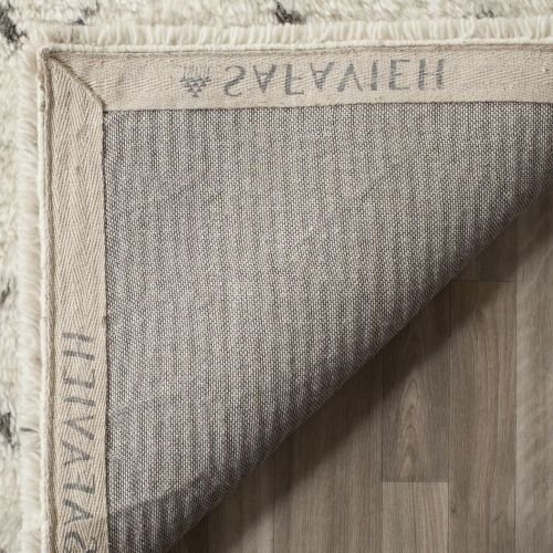  Safavieh Casablanca Shag Collection CSB851A Southwestern Ivory and Natural Premium Wool & Cotton Area Rug (3 x 5)