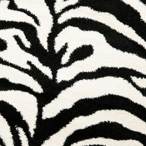  Safavieh Zebra Shag Collection SG452-1290 Ivory and Black Area Rug (4 x 6)