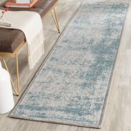 Safavieh Passion Collection PAS401B Vintage Medallion Watercolor Turquoise and Ivory Distressed Area Rug (67 x 92)