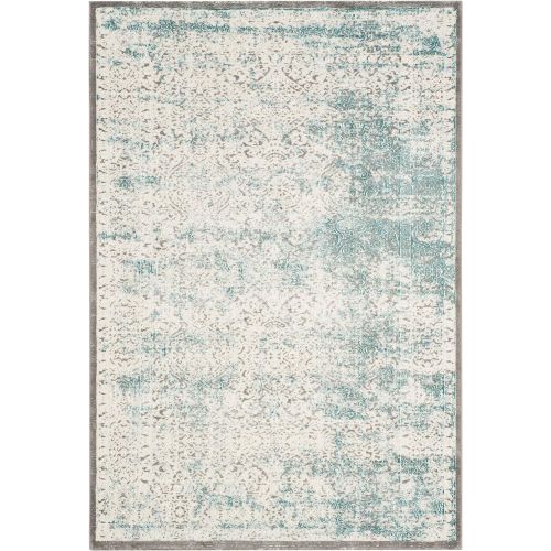  Safavieh Passion Collection PAS401B Vintage Medallion Watercolor Turquoise and Ivory Distressed Area Rug (67 x 92)