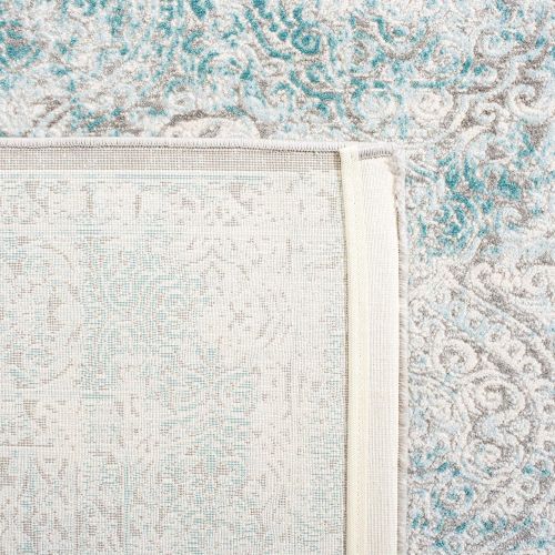  Safavieh Passion Collection PAS401B Vintage Medallion Watercolor Turquoise and Ivory Distressed Area Rug (67 x 92)