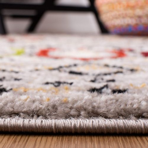  Safavieh Amsterdam Collection AMS108G Southwestern Bohemian Light Grey and Multi Area Rug (67 x 92)