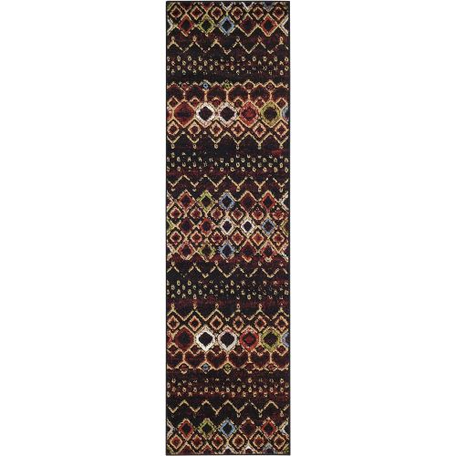  Safavieh Amsterdam Collection AMS108G Southwestern Bohemian Light Grey and Multi Area Rug (67 x 92)