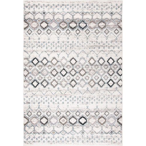  Safavieh Amsterdam Collection AMS108G Southwestern Bohemian Light Grey and Multi Area Rug (67 x 92)