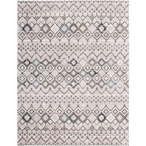  Safavieh Amsterdam Collection AMS108G Southwestern Bohemian Light Grey and Multi Area Rug (67 x 92)