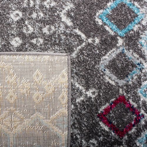  Safavieh Amsterdam Collection AMS108G Southwestern Bohemian Light Grey and Multi Area Rug (67 x 92)