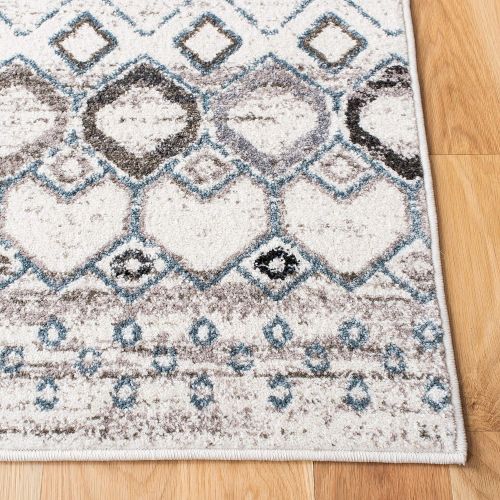  Safavieh Amsterdam Collection AMS108G Southwestern Bohemian Light Grey and Multi Area Rug (67 x 92)