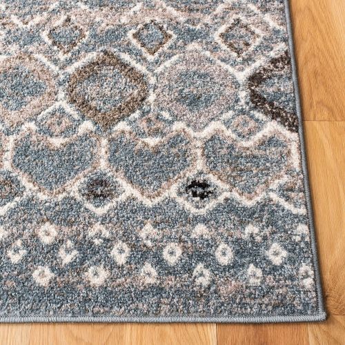  Safavieh Amsterdam Collection AMS108G Southwestern Bohemian Light Grey and Multi Area Rug (67 x 92)