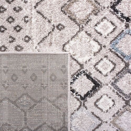  Safavieh Amsterdam Collection AMS108G Southwestern Bohemian Light Grey and Multi Area Rug (67 x 92)