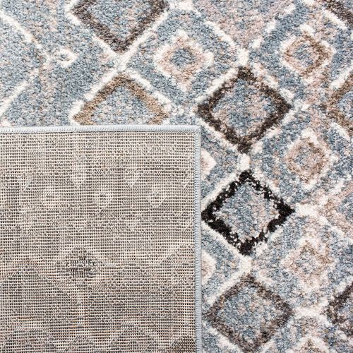  Safavieh Amsterdam Collection AMS108G Southwestern Bohemian Light Grey and Multi Area Rug (67 x 92)