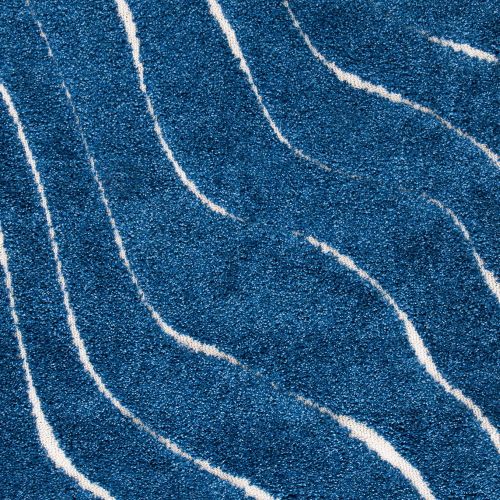  Safavieh Florida Shag Collection SG472-6511 Dark Blue and Cream Square Area Rug (67 Square)