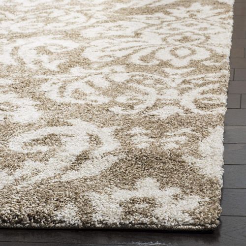  Safavieh Florida Shag Collection SG460-1311 Beige and Cream Area Rug (6 x 9)