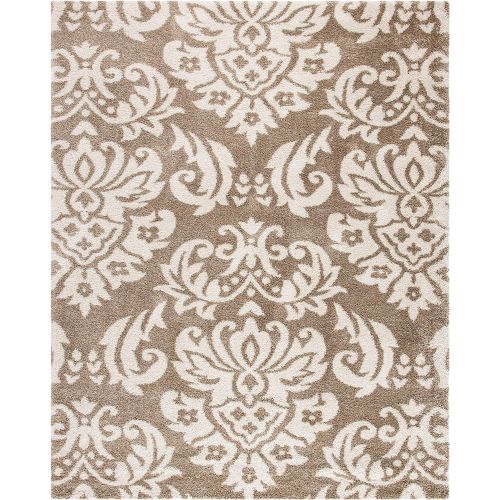  Safavieh Florida Shag Collection SG460-1311 Beige and Cream Area Rug (6 x 9)