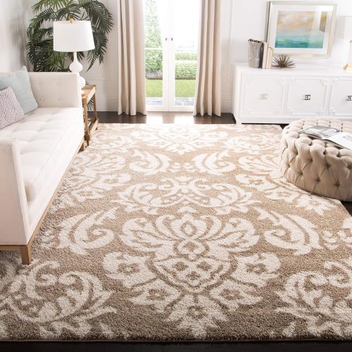  Safavieh Florida Shag Collection SG460-1311 Beige and Cream Area Rug (6 x 9)