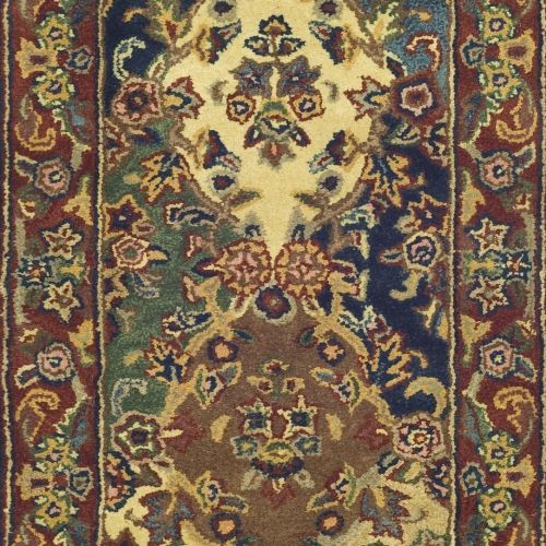  Safavieh Heritage Collection HG911A Handcrafted Traditional Oriental Multi and Burgundy Wool Runner (23 x 10)