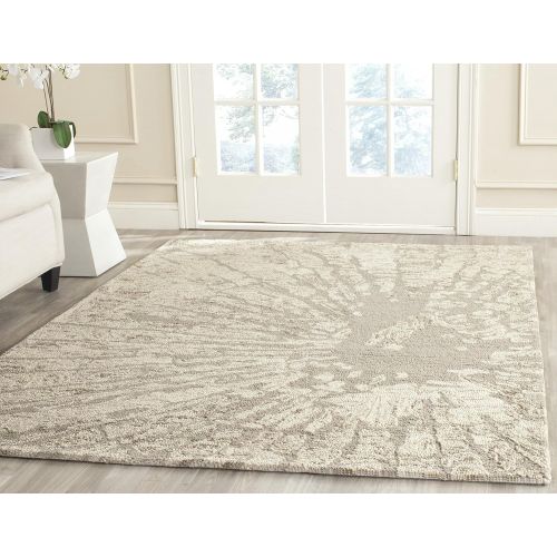  Safavieh Bella Collection BEL656A Handmade Modern Abstract Winter Taupe Premium Wool Area Rug (8 x 10)