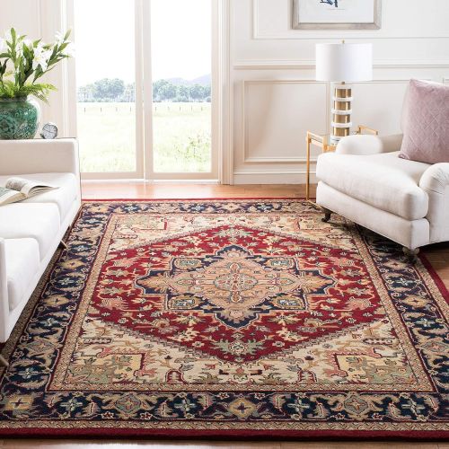  Safavieh Heritage Collection HG625A Handcrafted Traditional Oriental Heriz Medallion Red Wool Area Rug (8 x 10)