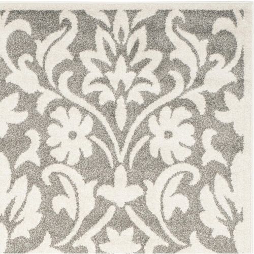  Safavieh Amherst Collection AMT424R Dark Grey and Beige Indoor Outdoor Area Rug (8 x 10)