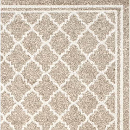  Safavieh Amherst Collection AMT422R Dark Grey and Beige Indoor Outdoor Round Area Rug (7 Diameter)