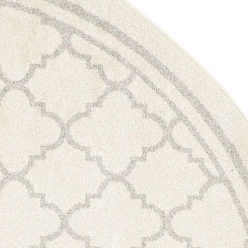  Safavieh Amherst Collection AMT422R Dark Grey and Beige Indoor Outdoor Round Area Rug (7 Diameter)