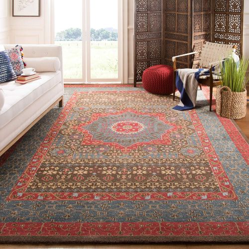  Safavieh Mahal Collection MAH620C Traditional Oriental Area Rug, 9 x 12, NavyRed