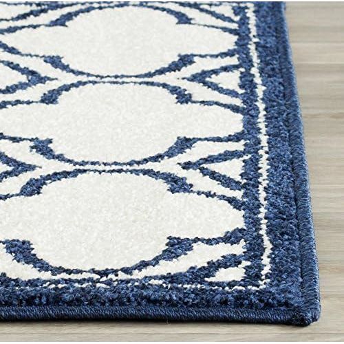  Safavieh Amherst Collection Grey and Light Grey Indoor Outdoor Area Rug (6 x 9)