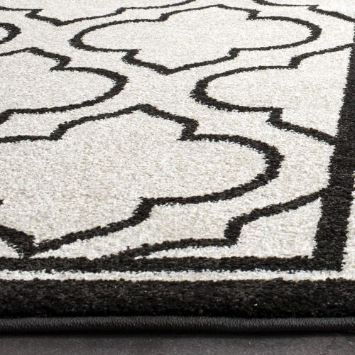  Safavieh Amherst Collection Grey and Light Grey Indoor Outdoor Area Rug (6 x 9)