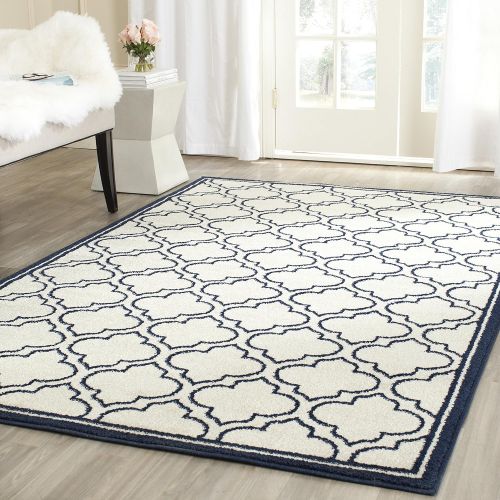  Safavieh Amherst Collection Grey and Light Grey Indoor Outdoor Area Rug (6 x 9)