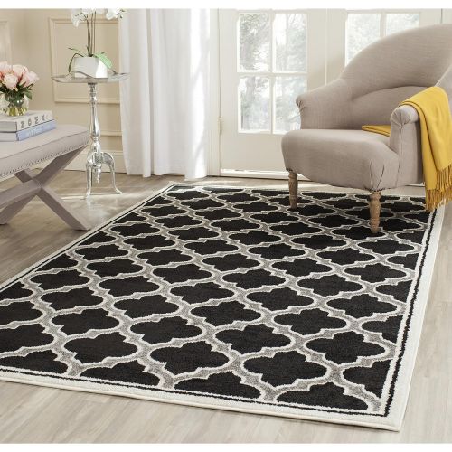  Safavieh Amherst Collection Grey and Light Grey Indoor Outdoor Area Rug (6 x 9)