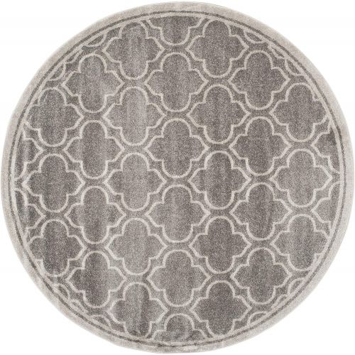 Safavieh Amherst Collection Grey and Light Grey Indoor Outdoor Area Rug (6 x 9)