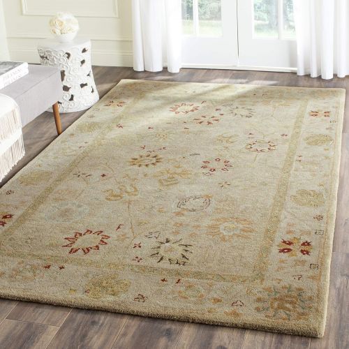  Safavieh Antiquities Collection AT859B Handmade Traditional Oriental Taupe and Beige Wool Area Rug (5 x 8)