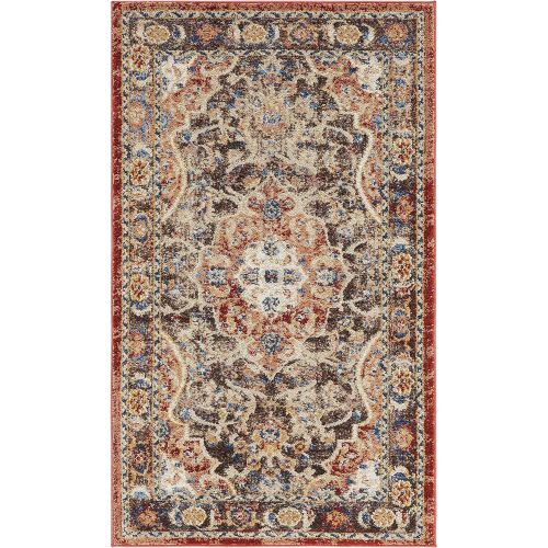  Safavieh Bijar Collection BIJ648D Traditional Oriental Vintage Brown and Rust Area Rug (53 x 76)