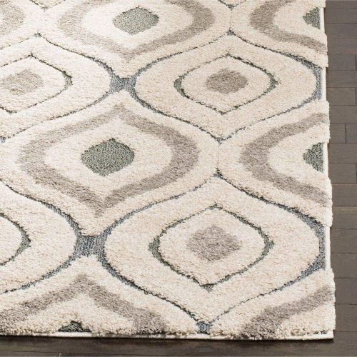  Safavieh Florida Shag Collection SG461-1179 Cream and Smoke Area Rug (4 x 6)