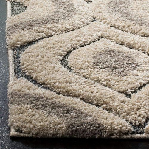  Safavieh Florida Shag Collection SG461-1179 Cream and Smoke Area Rug (4 x 6)