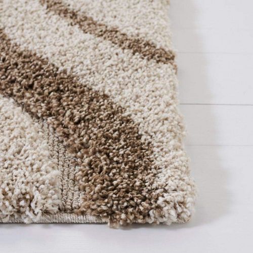  Safavieh Florida Shag Collection SG461-1179 Cream and Smoke Area Rug (4 x 6)