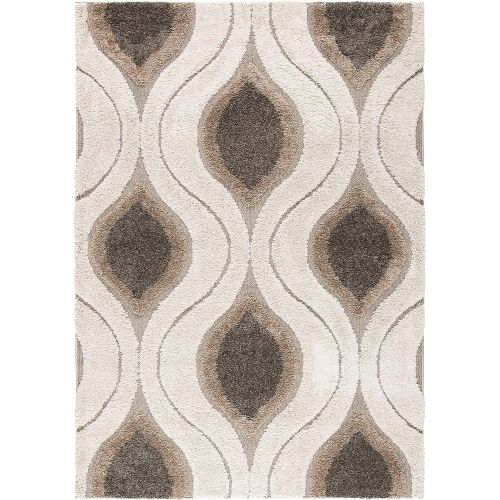  Safavieh Florida Shag Collection SG461-1179 Cream and Smoke Area Rug (4 x 6)