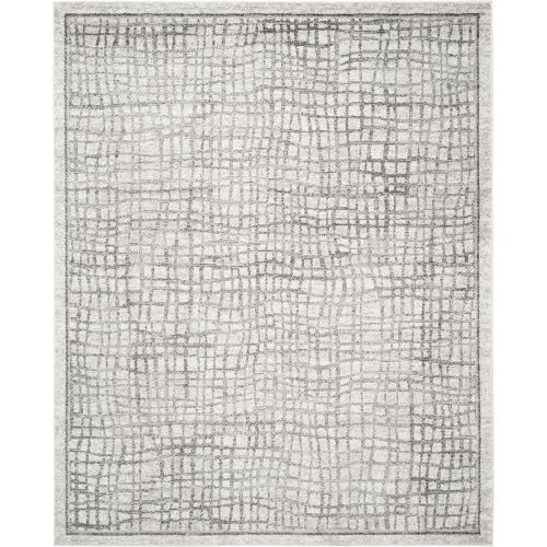  Safavieh Adirondack Collection ADR103B Silver and Ivory Modern Distressed Area Rug (10 x 14)
