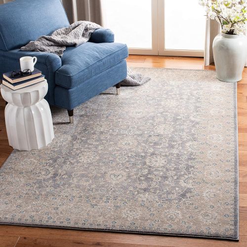  Safavieh Sofia Collection SOF330B Vintage Light Grey and Beige Distressed Area Rug (9 x 12)